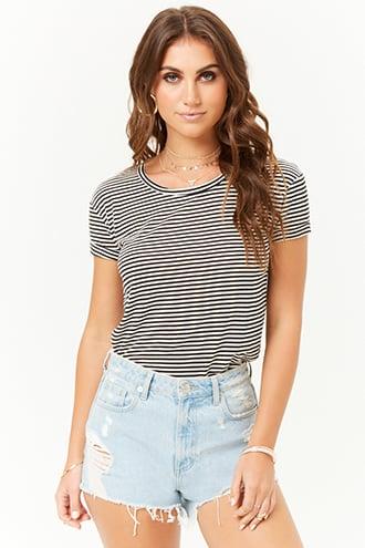 Forever21 Striped Vented Tee