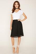Forever21 Women's  Baroque Lace Knee-length Skirt