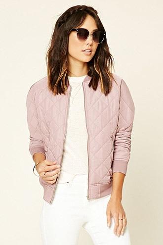 Love21 Women's  Contemporary Quilted Bomber