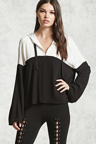 Forever21 Colorblock Hooded Top