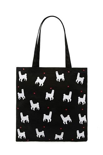 Forever21 Llama Print Canvas Tote