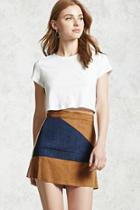 Forever21 Faux Suede Patchwork Skirt