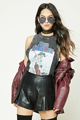 Forever21 Pleated Faux Leather Shorts
