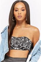 Forever21 Embroidered Chambray Cropped Tube Top