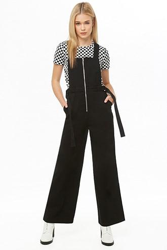 Forever21 Twill Zip-up Overalls