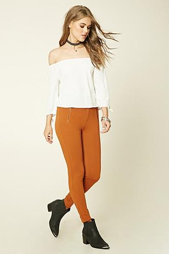Forever21 Women's  Ginger Skinny-fit Zip Pants