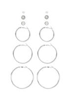 Forever21 Hoop And Stud Set (silver/cream)
