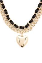 Forever21 Heart Pendant Chunky Layered Necklace