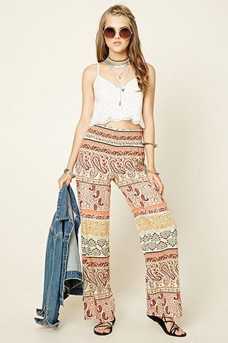 Forever21 Women's Paisley Print Palazzo Pants