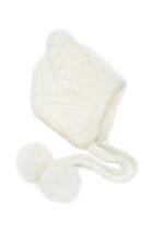 Forever21 Cable Knit Pom Pom Earflap Hat