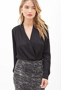 Forever21 Pleated Surplice Top