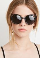 Forever21 Winged Round Frame Sunglasses (black/grey)