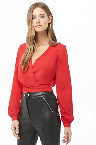 Forever21 Textured Surplice Top