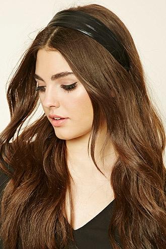 Forever21 Black Metallic Scrunched Headband
