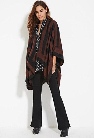 Forever21 Chevron Poncho Cardigan