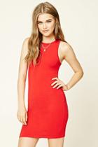 Forever21 Women's  Red Stretch Knit Bodycon Dress