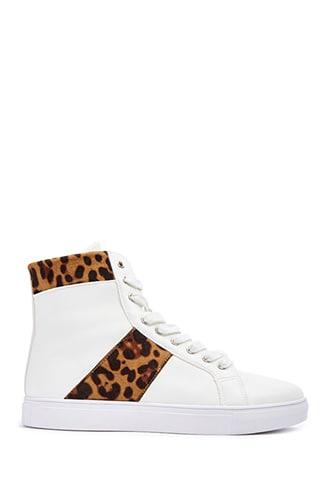 Forever21 Men Speechless Leopard-trim High-top Sneakers