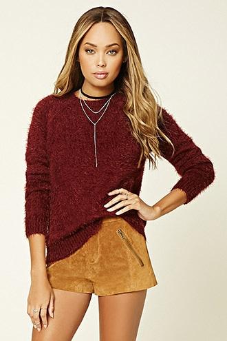 Forever21 Women's  Knit Raglan Sweater