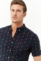 Forever21 Just Threads Flamingo & Palm Tree Shirt