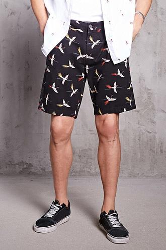 Forever21 Soaring Bird Print Shorts