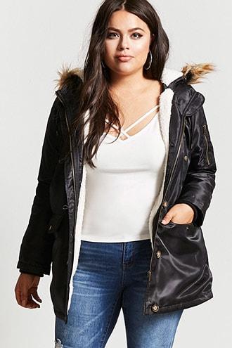 Forever21 Plus Size Faux Shearling Parka