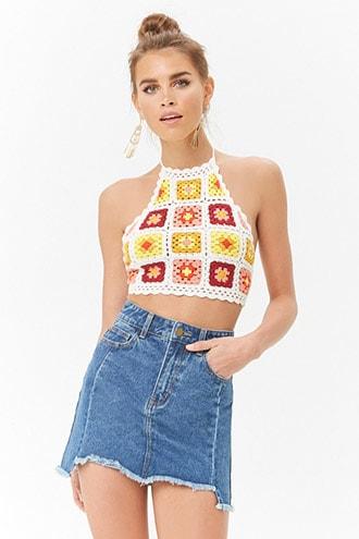 Forever21 Step-hem Denim Mini Skirt