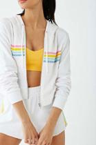 Forever21 Active Striped-trim Zip-front Hoodie