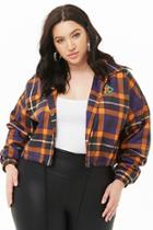 Forever21 Plus Size Plaid Cropped Windbreaker