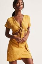Forever21 Reverse Textured Self-tie Wrap Dress