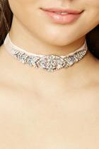 Forever21 Silver & Blush Iridescent Faux Stone Choker