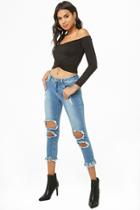 Forever21 Distressed Low-rise Capri Jeans