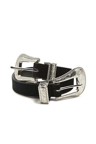 Forever21 Velvet Double Buckle Belt