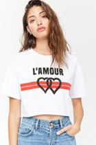 Forever21 L'amour Raw-cut Cropped Tee