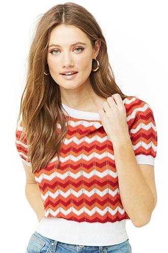 Forever21 Pointelle Chevron Top