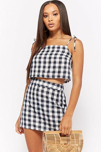 Forever21 Gingham Plaid Mini Skirt