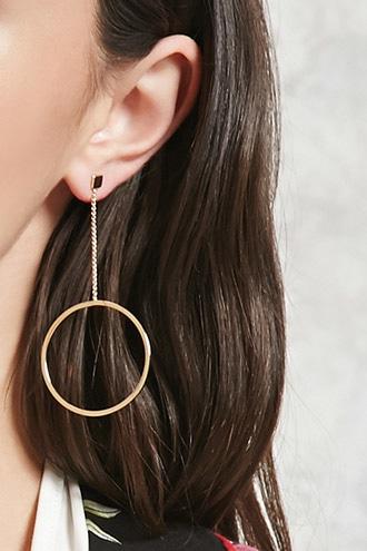 Forever21 Dropped Hoop Stud Earrings
