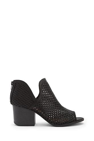 Forever21 Qupid Perforated Faux Leather Booties