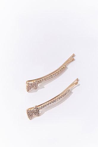 Forever21 Rhinestone Bow Bobby Pin Set