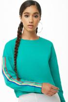 Forever21 Never Look Back Graphic Striped-trim Top