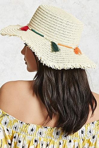 Forever21 Tasseled Floppy Straw Hat