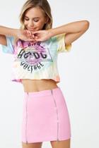 Forever21 Dual Zip-front Denim Mini Skirt