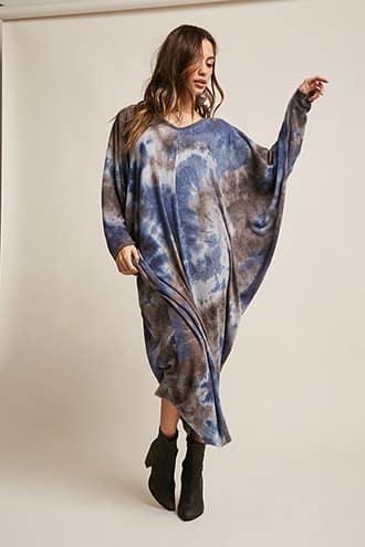 Forever21 Oversized Tie-dye Maxi Dress