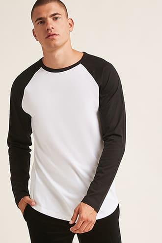 Forever21 Dolphin-hem Baseball Tee