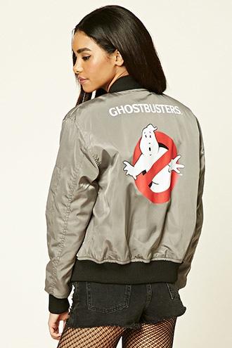 Forever21 Women's  Ghostbusters Bomber Jacket