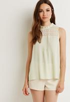 Love21 Lace-paneled Pintuck Top