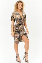 Forever21 Baroque Print Twist-front Dress
