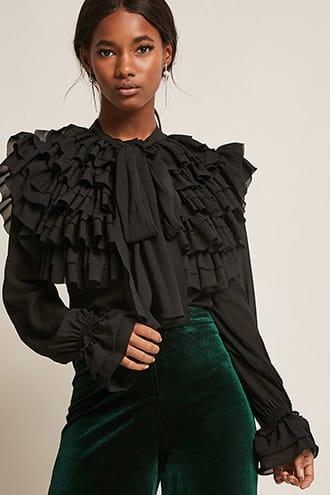 Forever21 Eta Ruffled Pussycat Top