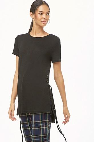 Forever21 High-low Lace-up Tunic