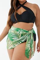 Forever21 Plus Size Tropical Mesh Sarong Swim Cover-up
