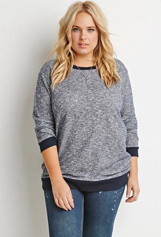 Forever21 Plus Heathered Rib Sweatshirt